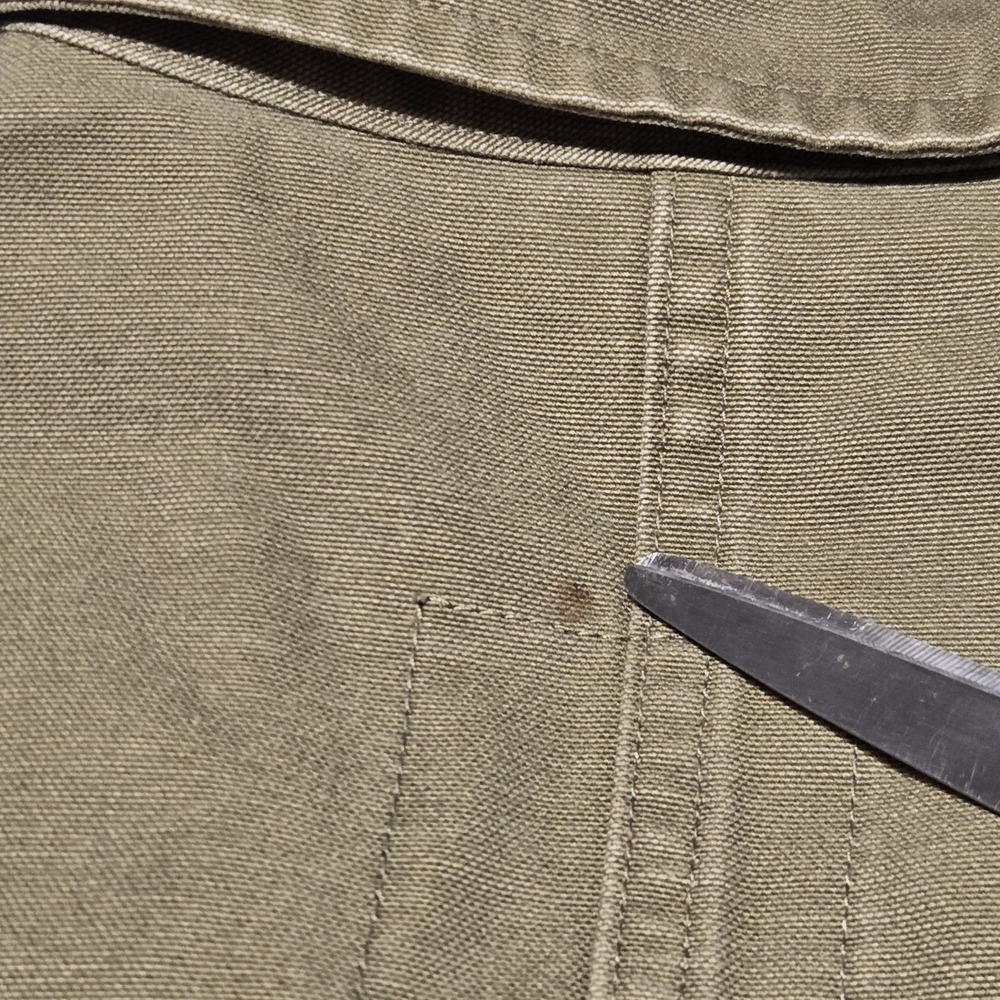 Y2K OshKosh Chore Jacket Mens Large Olive Canvas Workwear Utility Barn Coat - Picture 6 of 10